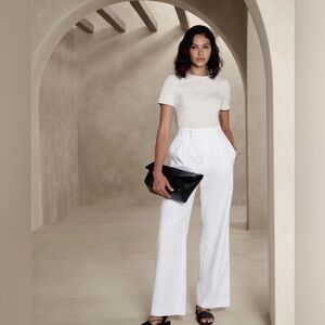 NWT! Banana Republic White High-Rise Linen Blend Pant - Multiple Sizes 💛